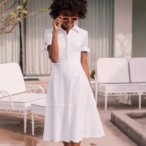 Judith Puff Sleeve Cotton Eyelet Dress. Size 4